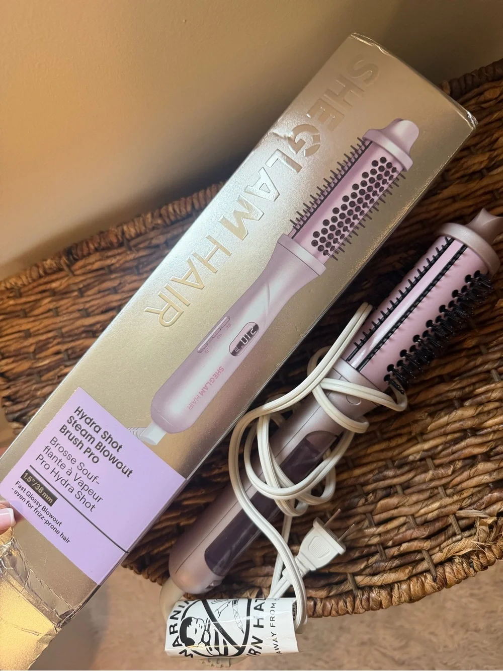 5-Min Glossy steam Styling Brush - Pink